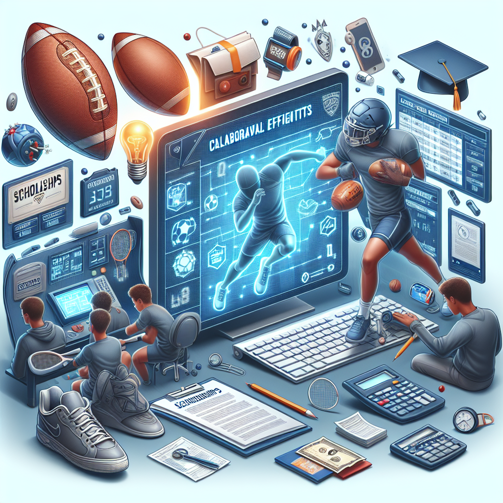 Title graphic for "Empowering Dreams: Cedar Valley's Tech Partnership Boosts Athletic Scholarships," showcasing collaborative efforts to enhance student-athlete opportunities through advanced technology. Keywords include Cedar Valley School athletic department schedules and rosters.
