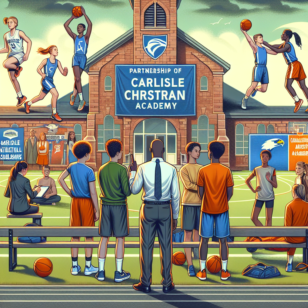 Empowering Futures: Carlisle Christian Academy students engaged in sports activities, symbolizing the partnership for athletic scholarship opportunities.