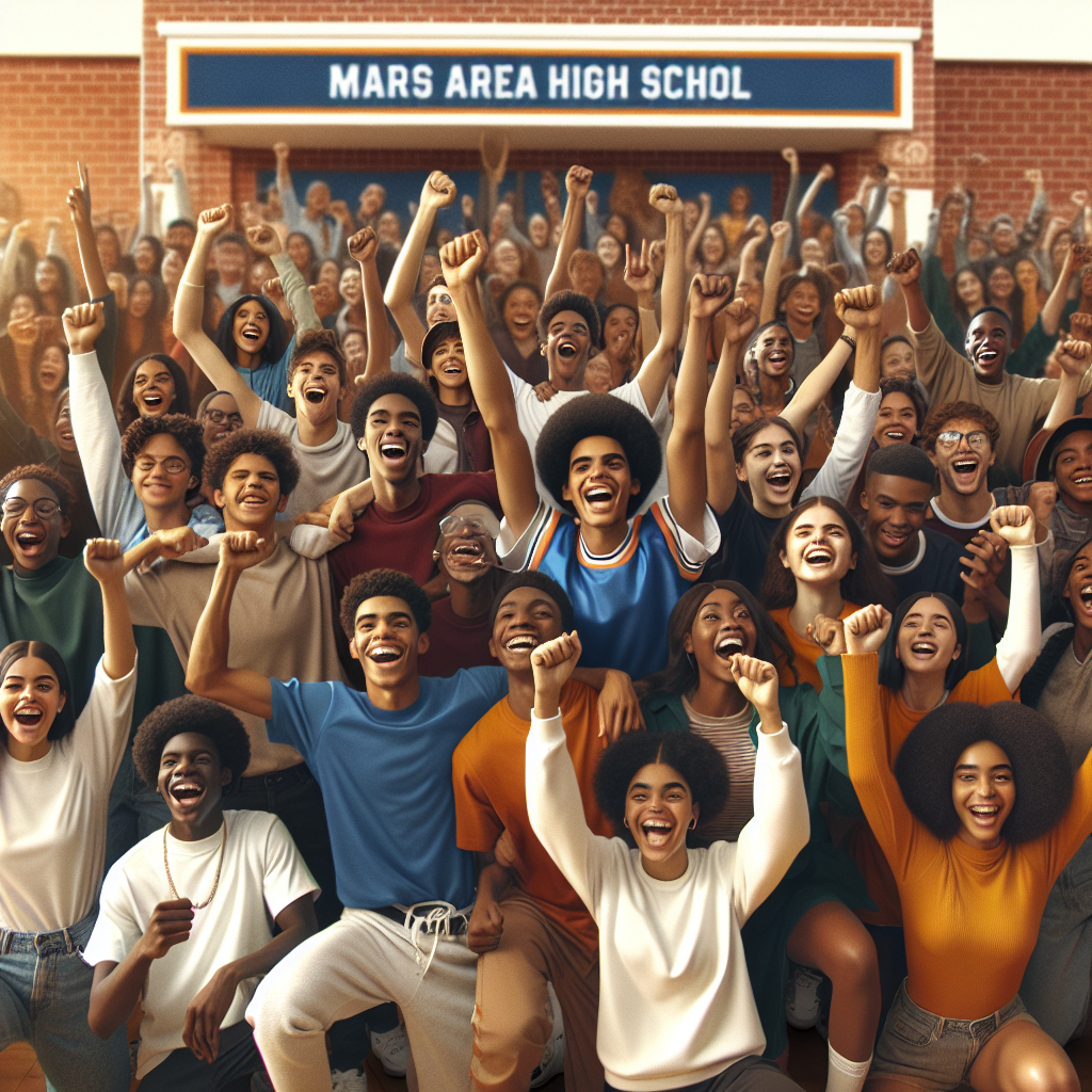Mars Area SHS student-athletes celebrating a new partnership for athletic scholarships, symbolizing opportunities and empowerment for their futures.