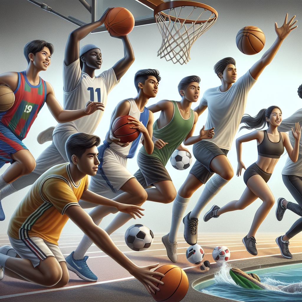 Multi-Cultural Academy's diverse group of student-athletes engaging in various sports, symbolizing their new partnership aimed at securing scholarships for their future education.