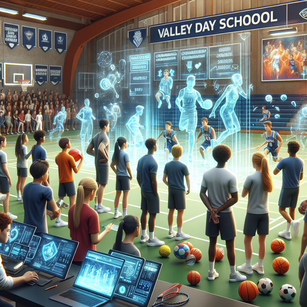 Empowering Futures: Student-athletes at Valley Day School engaging with advanced technology to explore scholarship opportunities, supported by collaboration between athletic department and tech partners.
