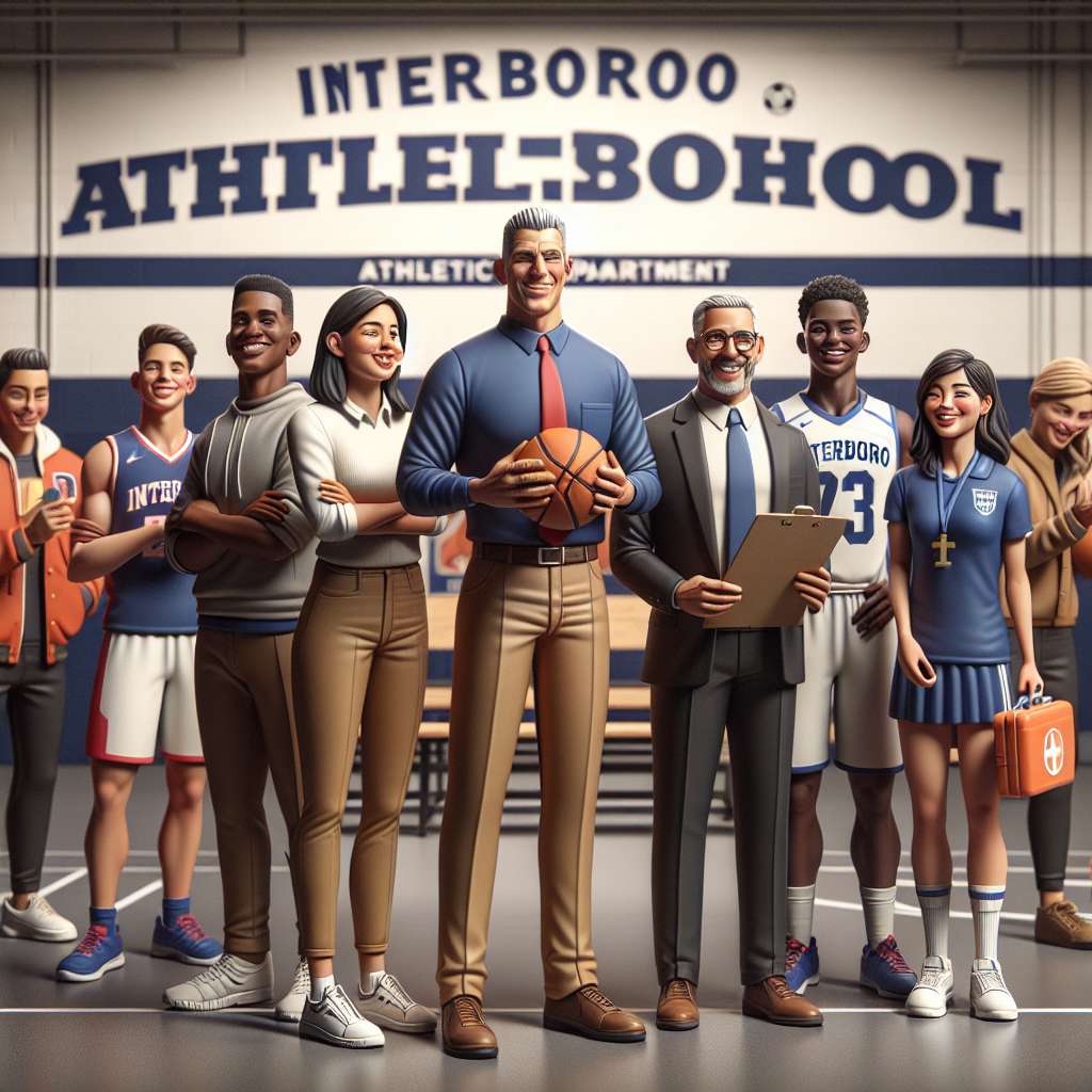 Interboro SHS athletic department representatives and student-athletes celebrating a new partnership aimed at securing scholarships.