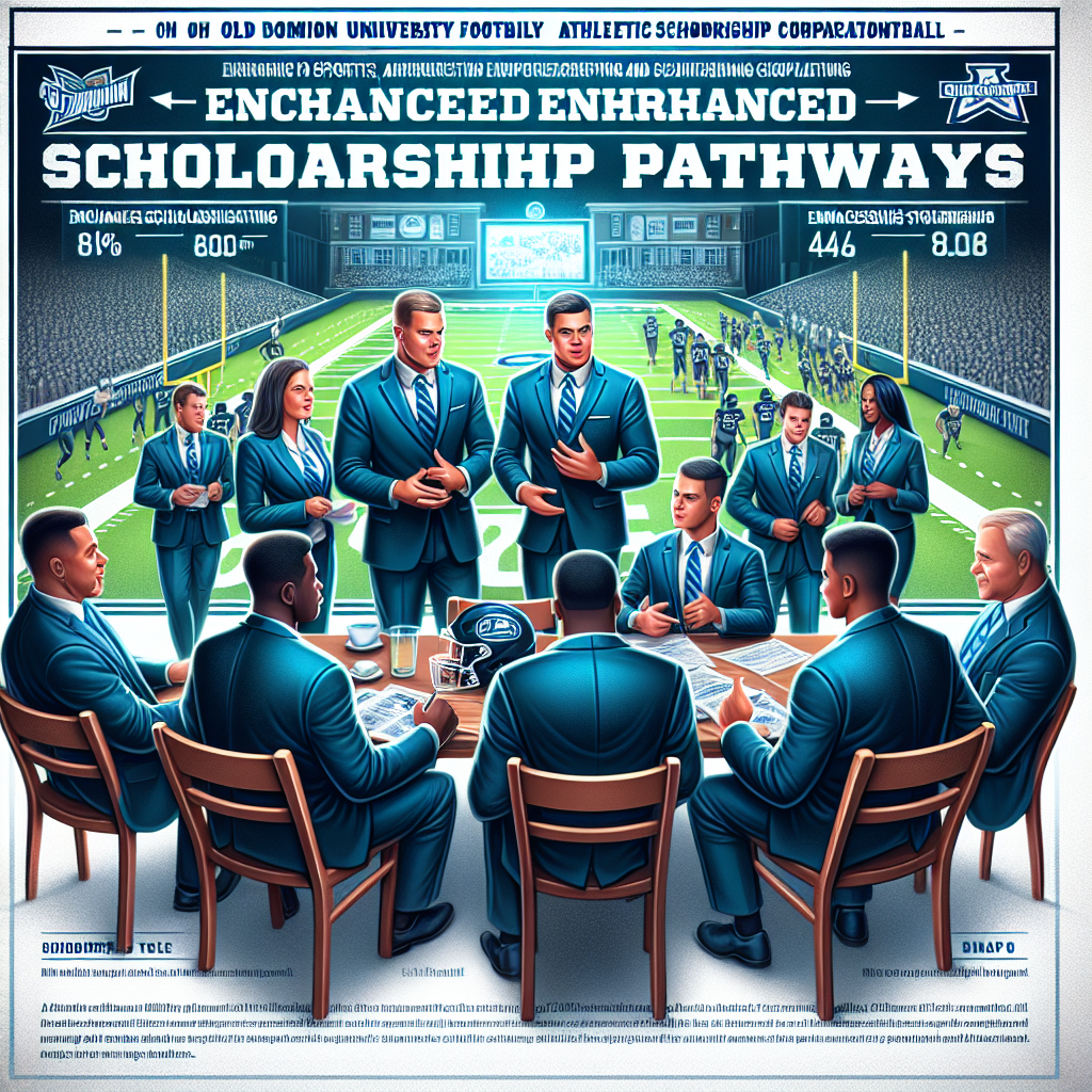 Old Dominion University Football representatives discussing enhanced scholarship pathways with the Athletic Scholarship Corporation, featuring updated recruiting and scholarship information.