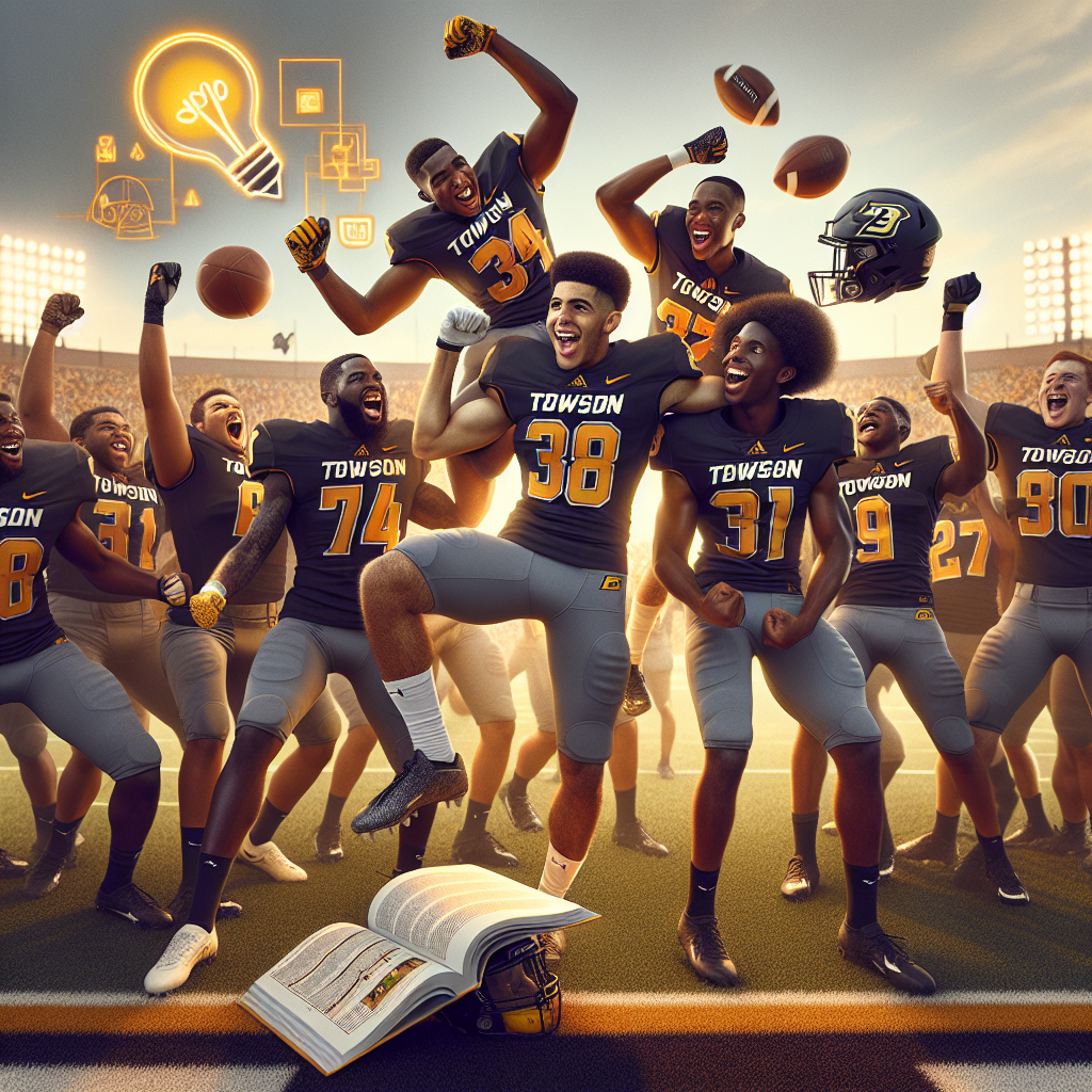 Towson University Football team celebrates enhanced recruitment strategy with Athletic Scholarship Corporation's updated insights.