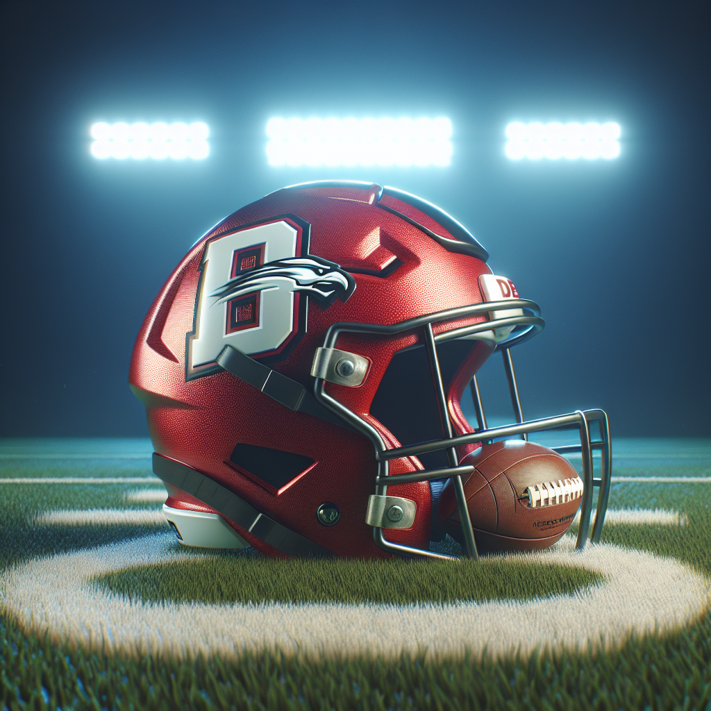 Delaware State University football helmet on a field, symbolizing enhanced recruiting strategies and scholarship opportunities.