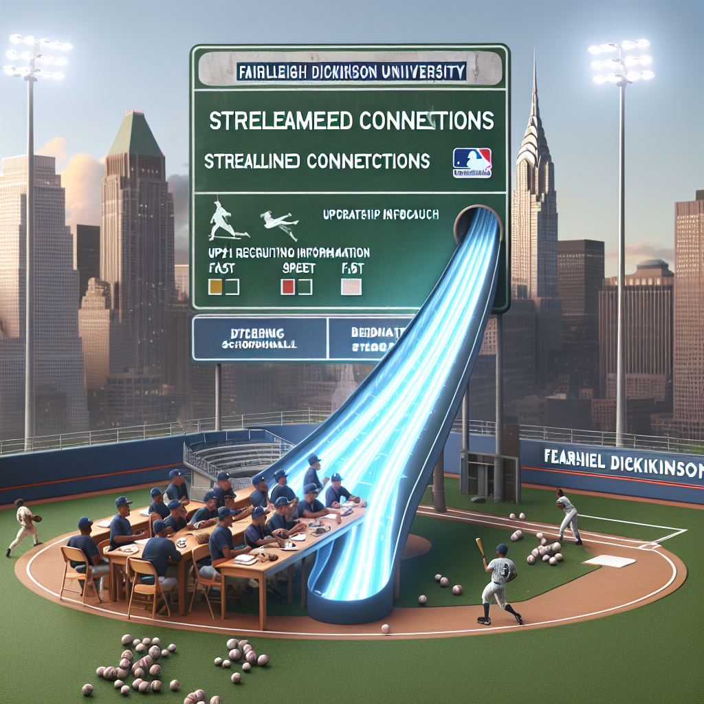 Streamlined Connections: Fairleigh Dickinson's Enhanced D1 Baseball Scholarship Outreach featuring updated recruiting information for student-athletes by Athletic Scholarship Corporation, highlighting fast connections with Fairleigh Dickinson University in Teaneck for baseball scholarships.