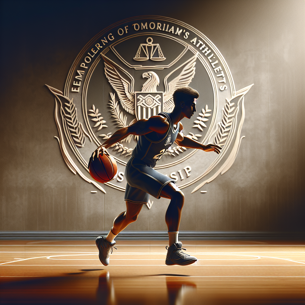 A basketball player dribbles on the court with the College of William and Mary logo in the background, symbolizing new scholarship opportunities.