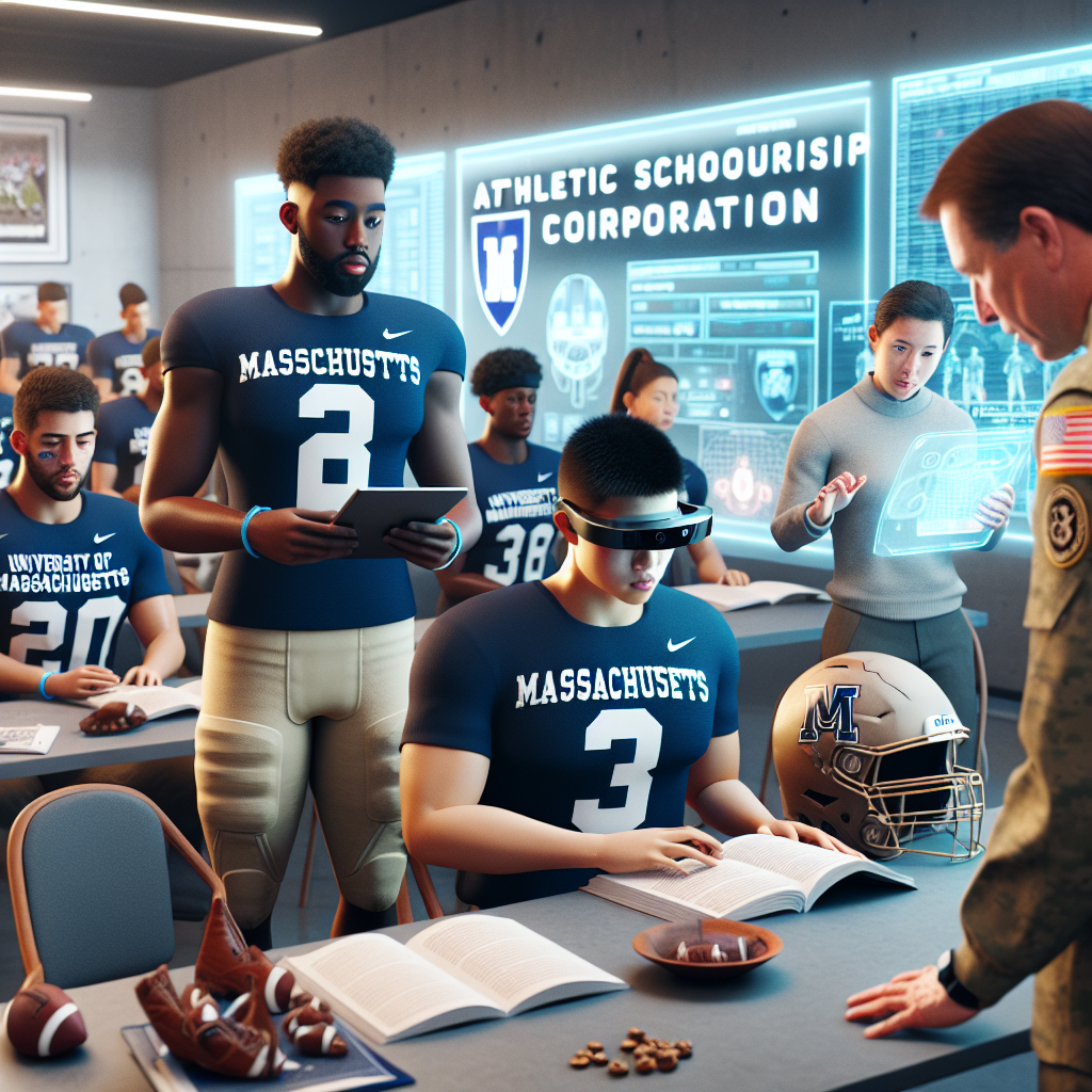University of Massachusetts Football recruiting meeting announcement featuring Athletic Scholarship Corporation's integration of innovative tools for enhanced scholarship information sharing.